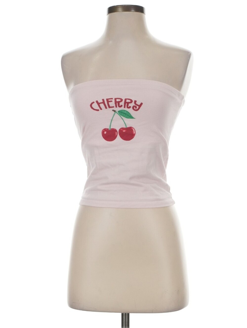 Kimchi Blue Pink Strapless Cherry Graphic Tube Top